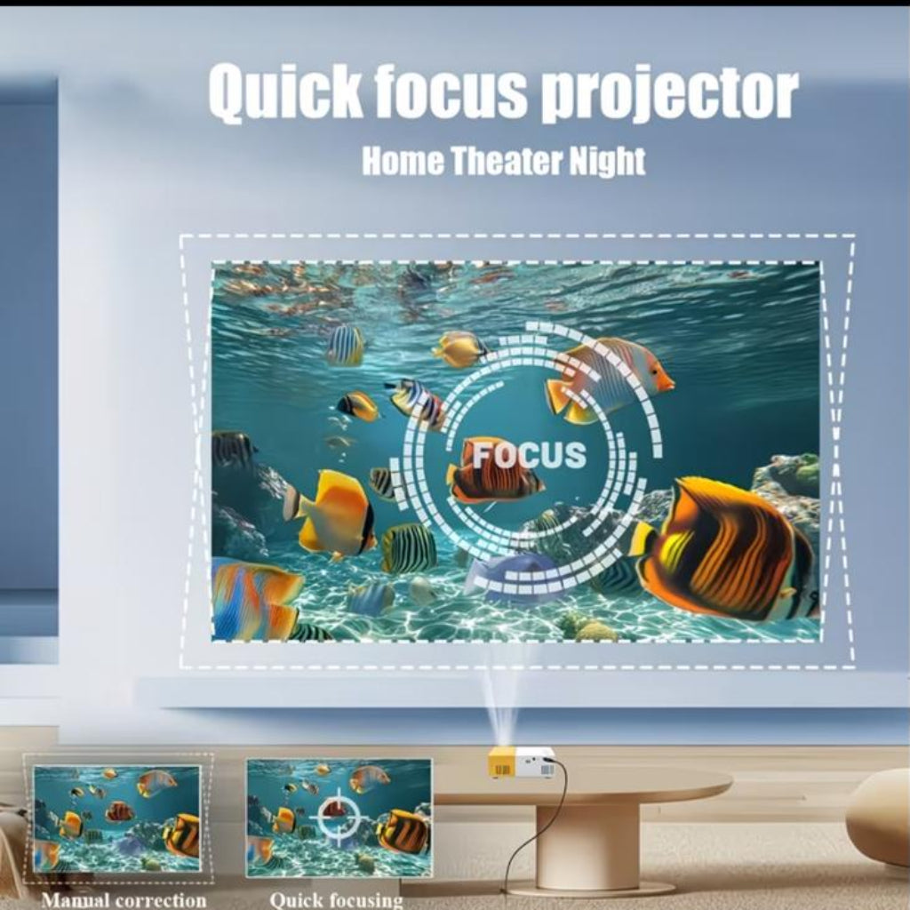 Portable HD Projector with Built-in Speaker – USB/AV Home Theater Projector