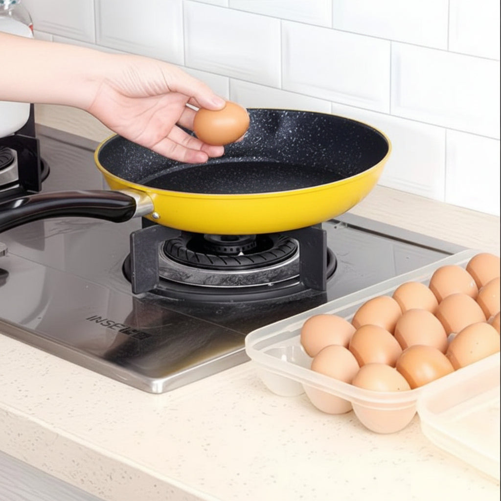 18-Grid Egg Storage Box with Lid – Stackable Refrigerator Egg Holder