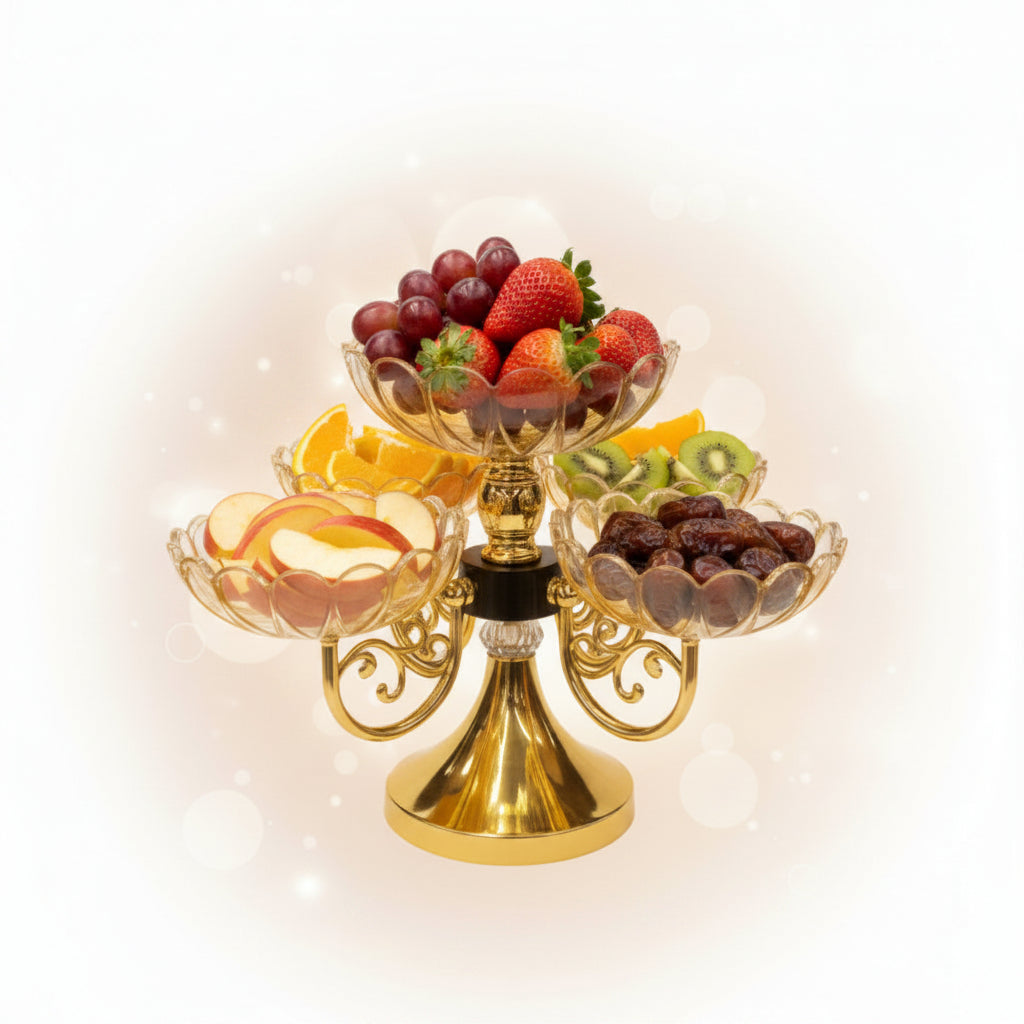 Fruit & Nuts Serving Stand – Multi-Layer Snack Organizer Tray