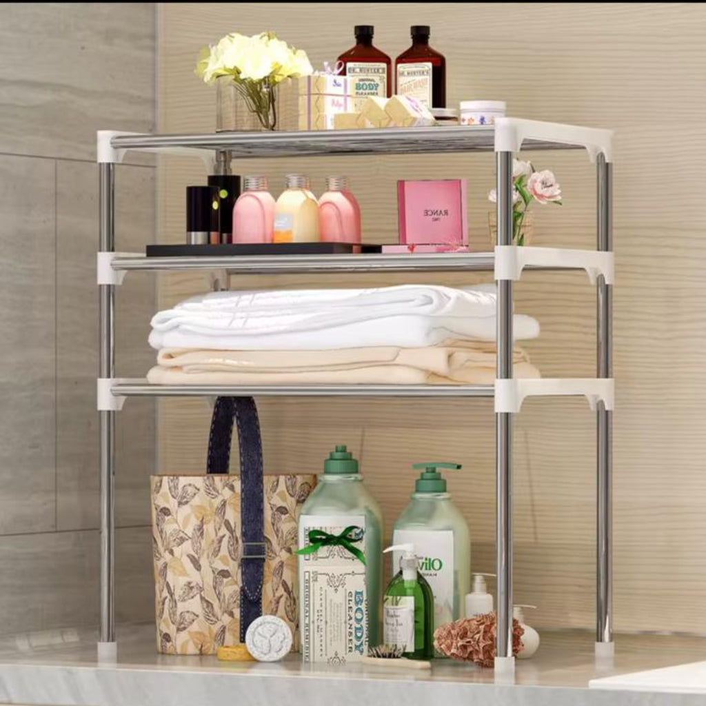 Multi-Functional Microwave Oven Rack – Stainless Steel Kitchen Storage Shelf Organizer