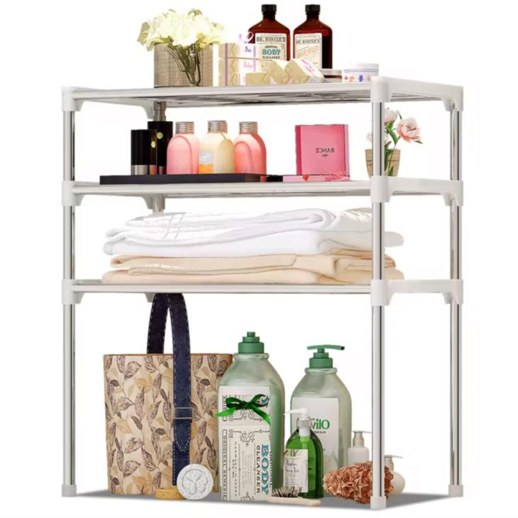 Multi-Functional Microwave Oven Rack – Stainless Steel Kitchen Storage Shelf Organizer