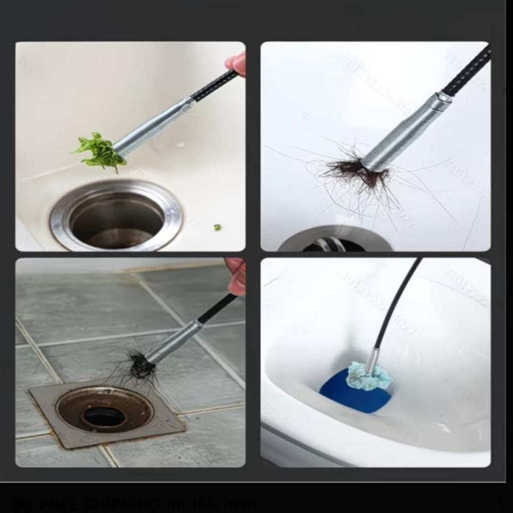 Pipe Hook Drain Cleaner – Manual Hair Catcher & Toilet Clog Remover Tool