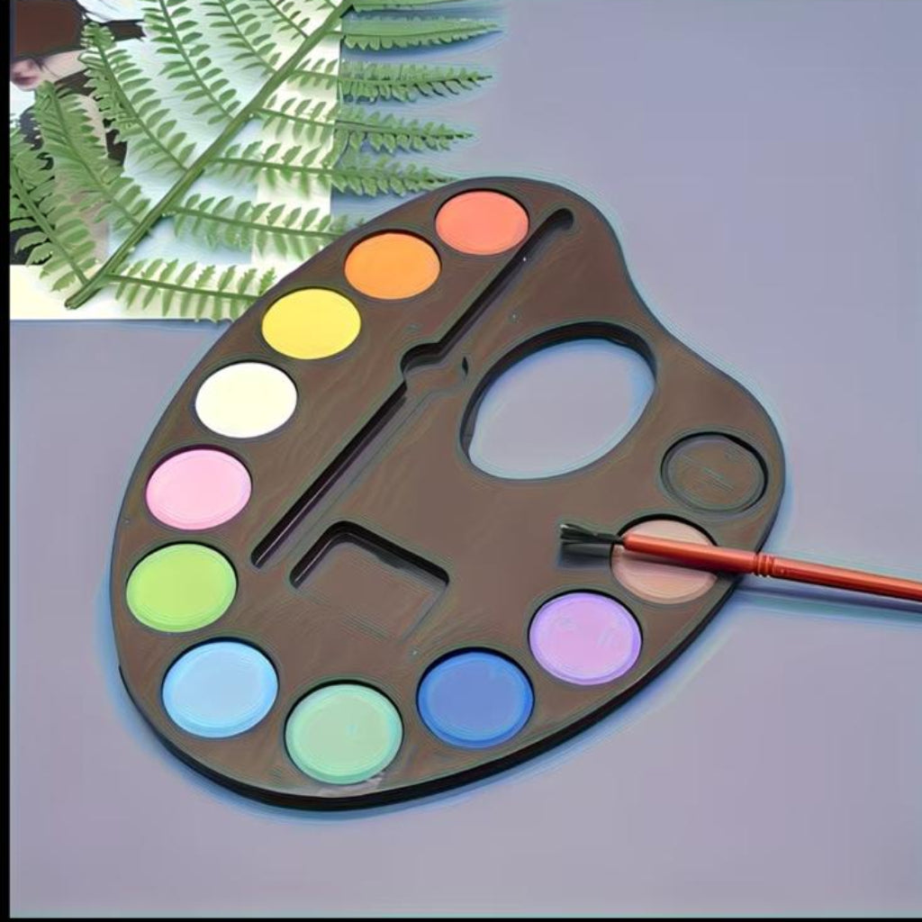 12-Color Watercolor Paint Set with Palette & Brush