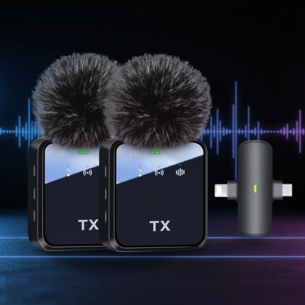 F15-2 Wireless Microphone Set – Dual Lavalier Mic with Noise Reduction
