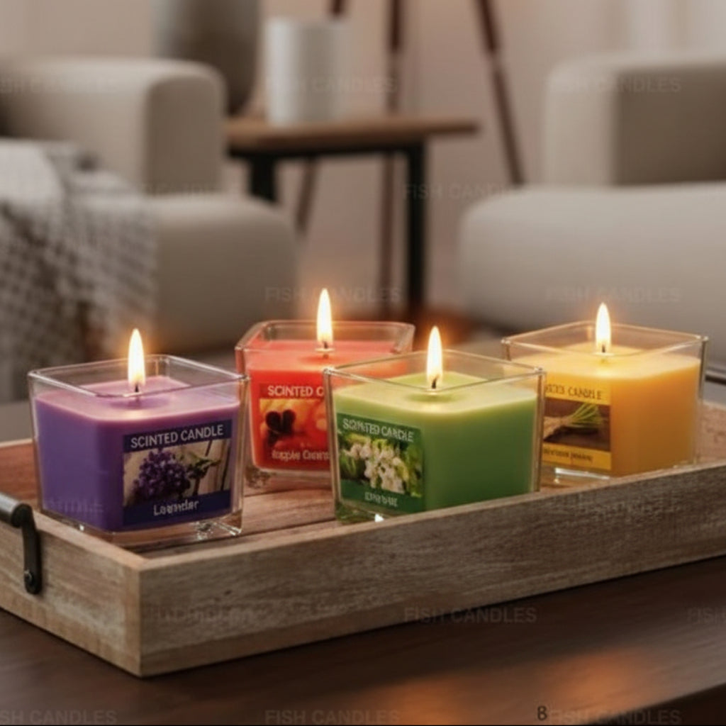 Luxury Scented Candle 2 pcs Set – Aromatherapy Glass Jar Candles for Home Decor