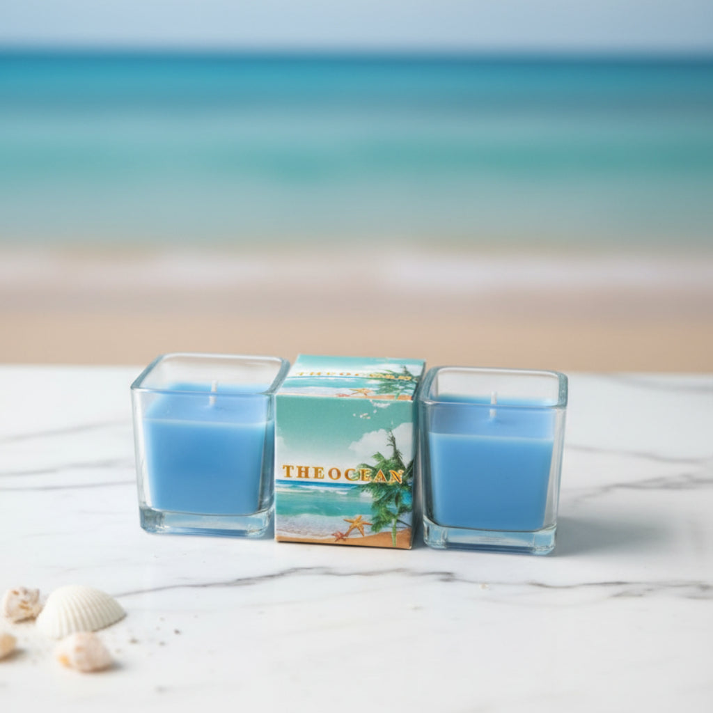 Luxury Scented Candle 2 pcs Set – Aromatherapy Glass Jar Candles for Home Decor