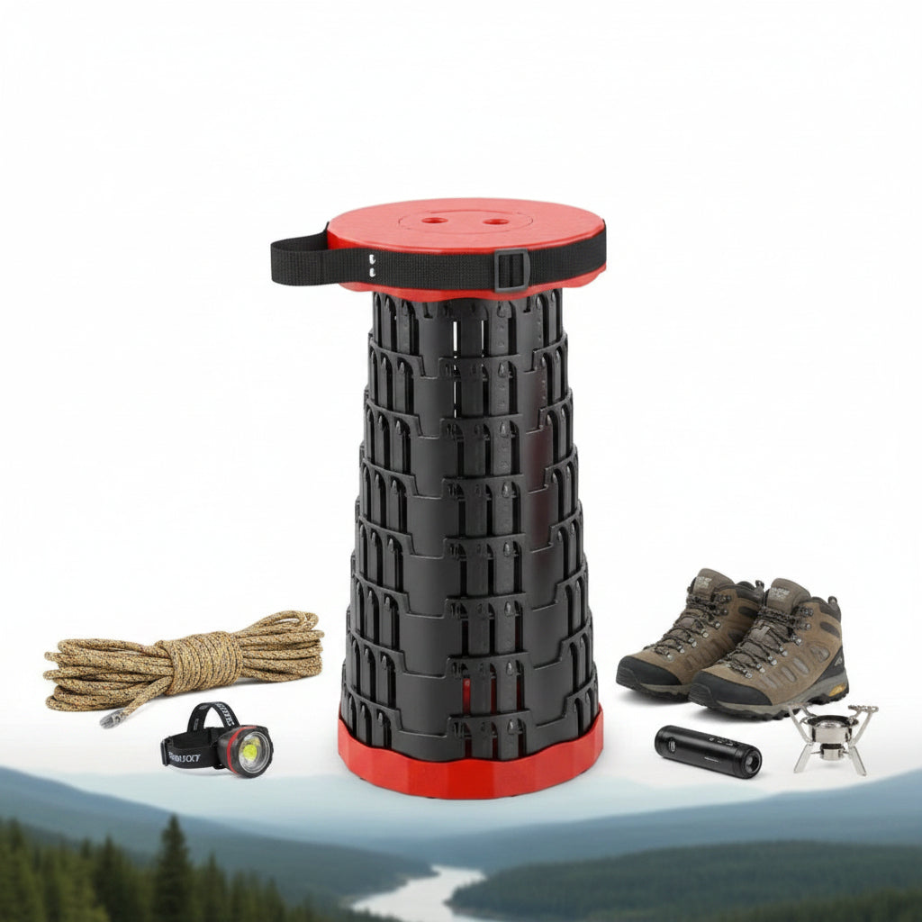 Ultra-Light Folding Stool – Adjustable Height Portable Outdoor Camping Chair