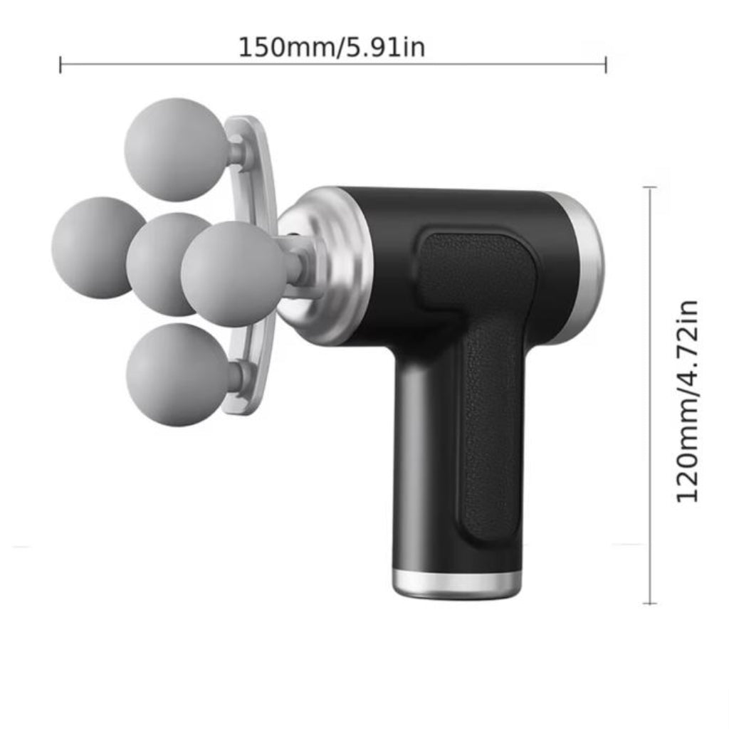 6-Speed Portable Massage Gun – Quiet USB Full Body Muscle Massager for Travel & Relaxation