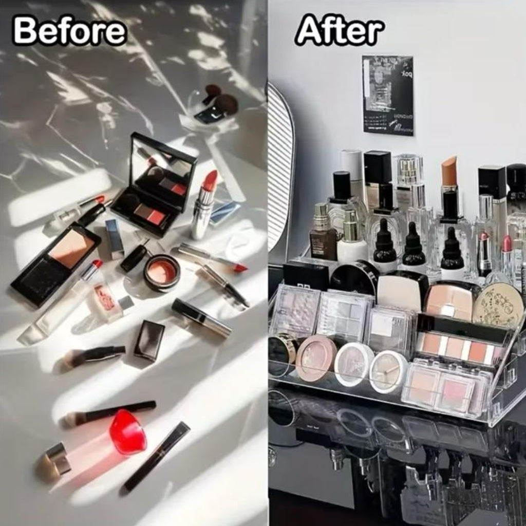 7-Layer Acrylic Display Stand – Clear Tiered Organizer Rack for Cosmetics, Nail Polish, Perfumes & Collectibles