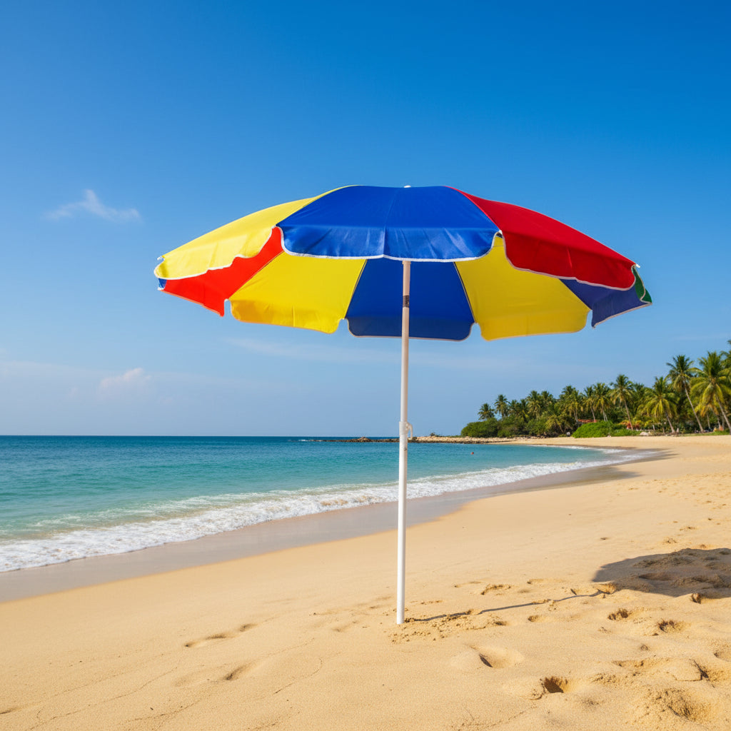 Rainbow Outdoor Patio Umbrella – Colorful Sun Shade Parasol for Garden, Beach, Pool & Balcony