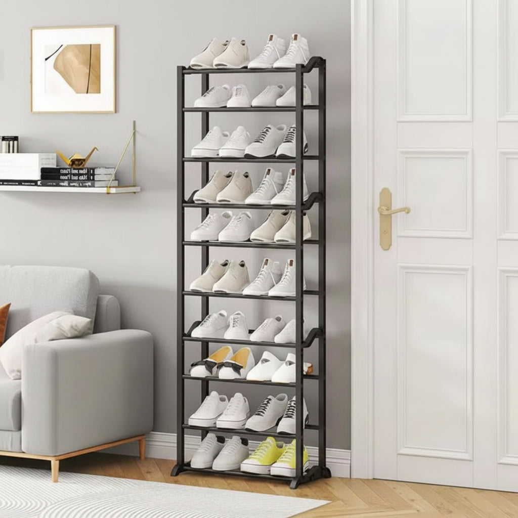 Multi-Layer Steel Shoe Rack – Narrow Space-Saving
