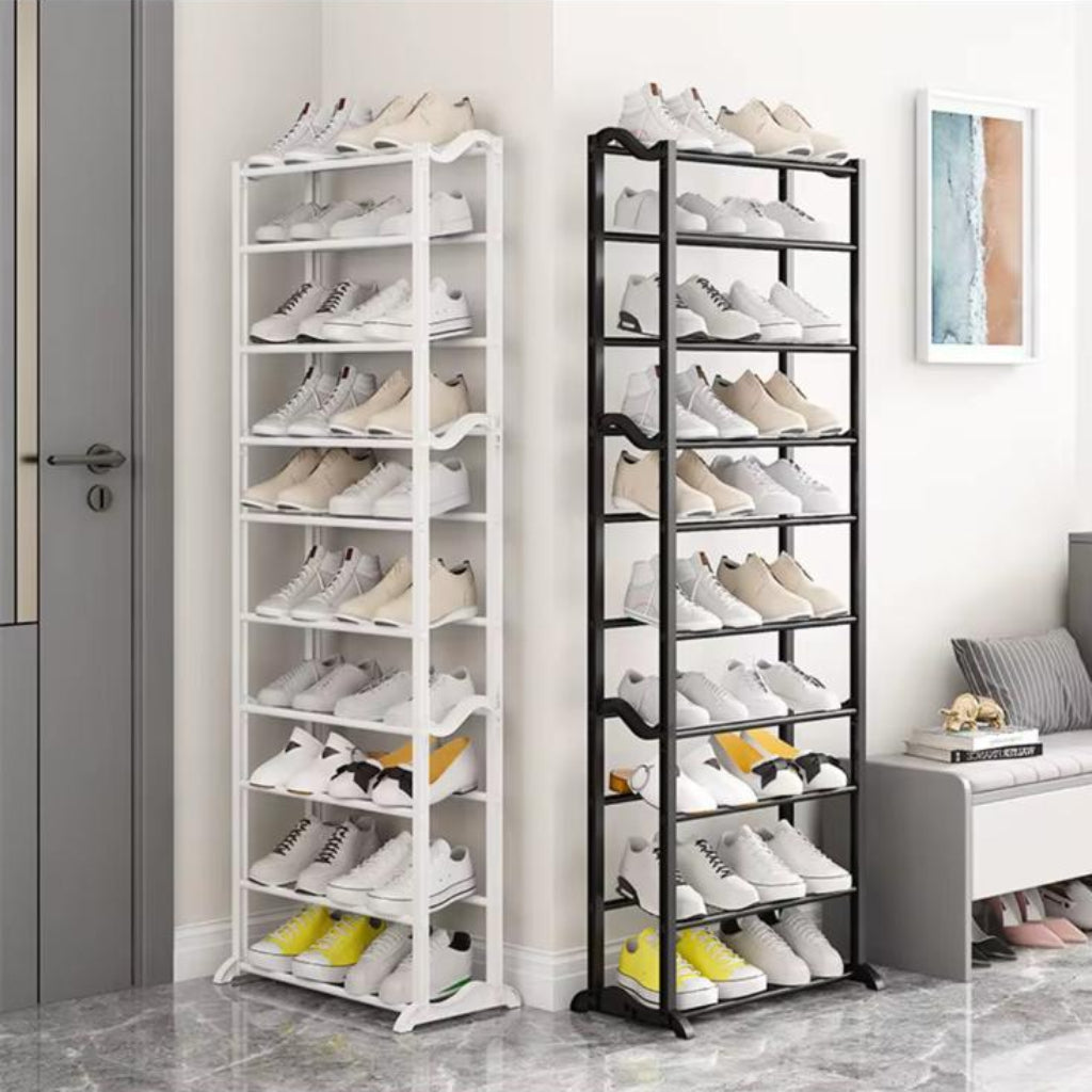 Multi-Layer Steel Shoe Rack – Narrow Space-Saving