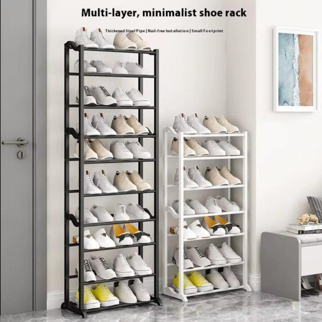 Multi-Layer Steel Shoe Rack – Narrow Space-Saving