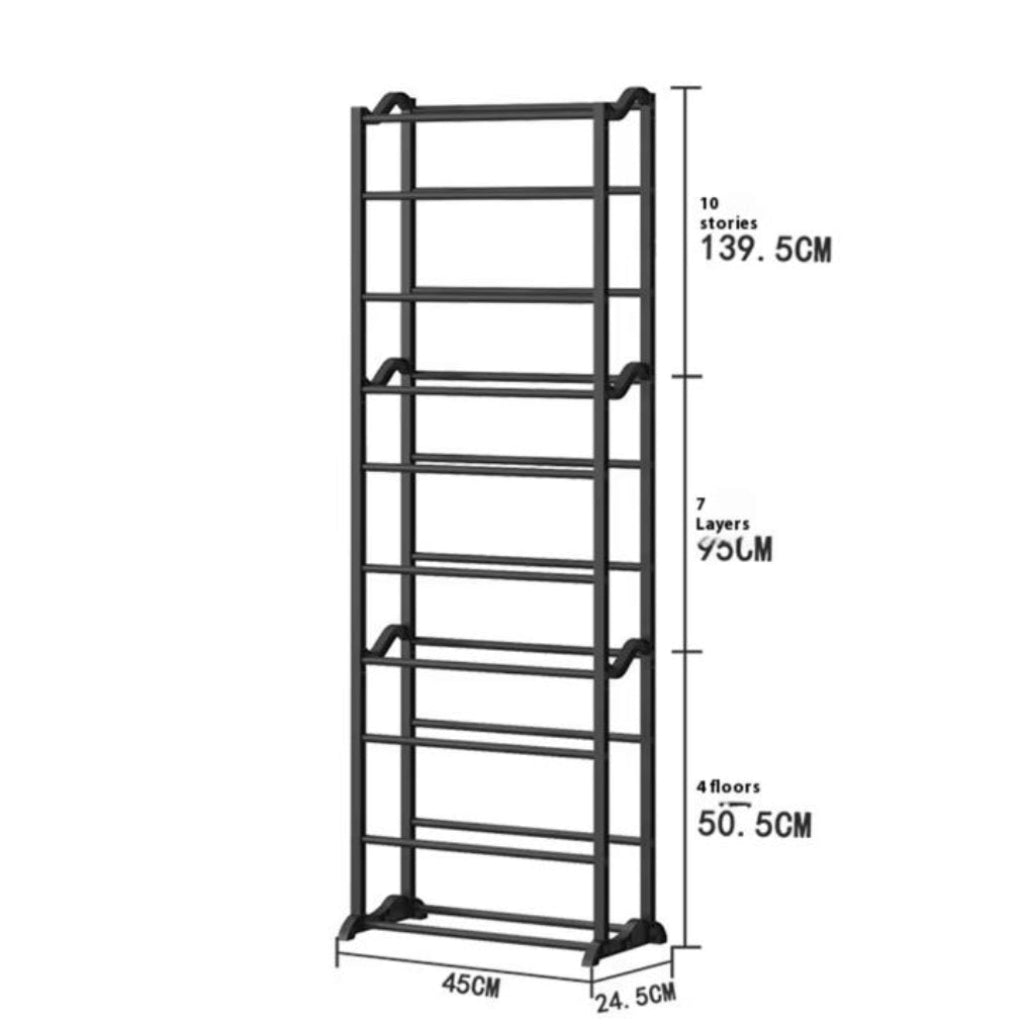 Multi-Layer Steel Shoe Rack – Narrow Space-Saving