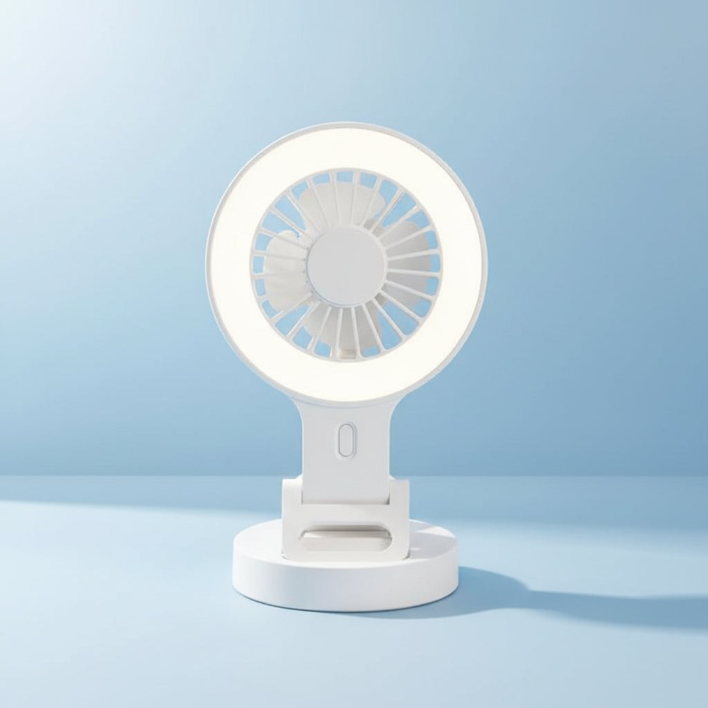 Portable Mini USB Rechargeable Pocket Fan with LED Fill Light