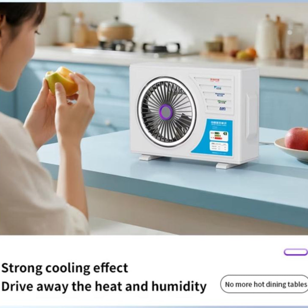 5-Speed Portable Air Conditioner Fan with 3-Level LED Light – Desktop Cooling & Air Circulation Fan for Home and Office