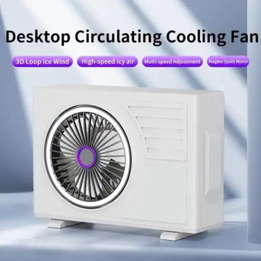 5-Speed Portable Air Conditioner Fan with 3-Level LED Light – Desktop Cooling & Air Circulation Fan for Home and Office