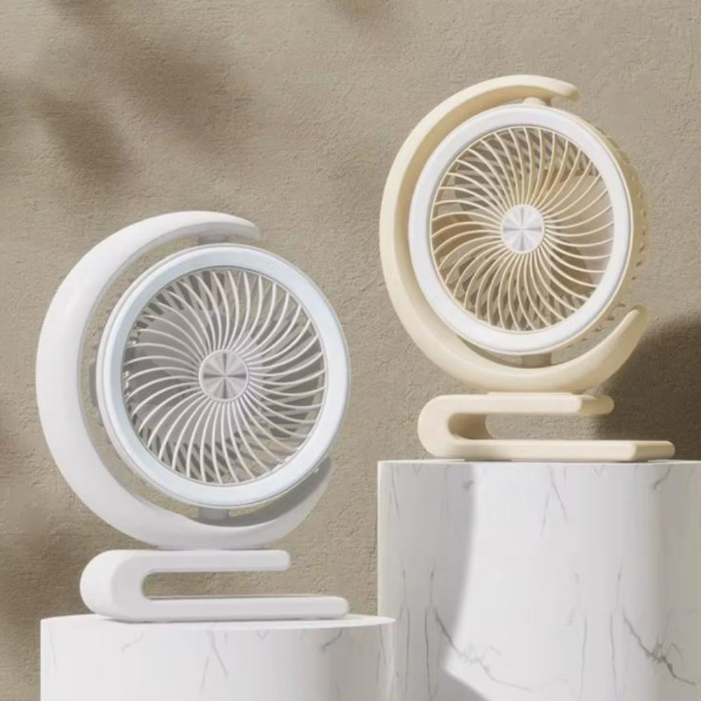 Recirculating Rotating USB Desktop Fan – Portable Multi-Speed Cooling Fan