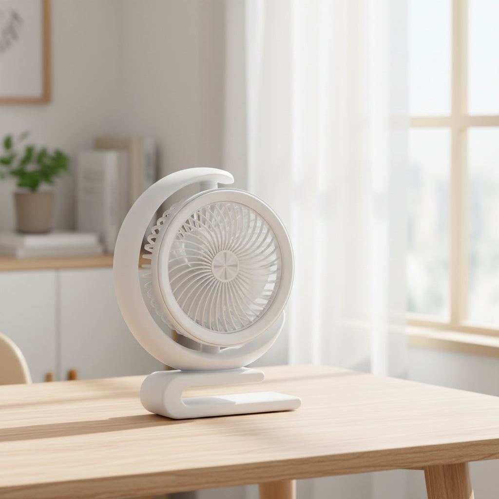 Recirculating Rotating USB Desktop Fan – Portable Multi-Speed Cooling Fan