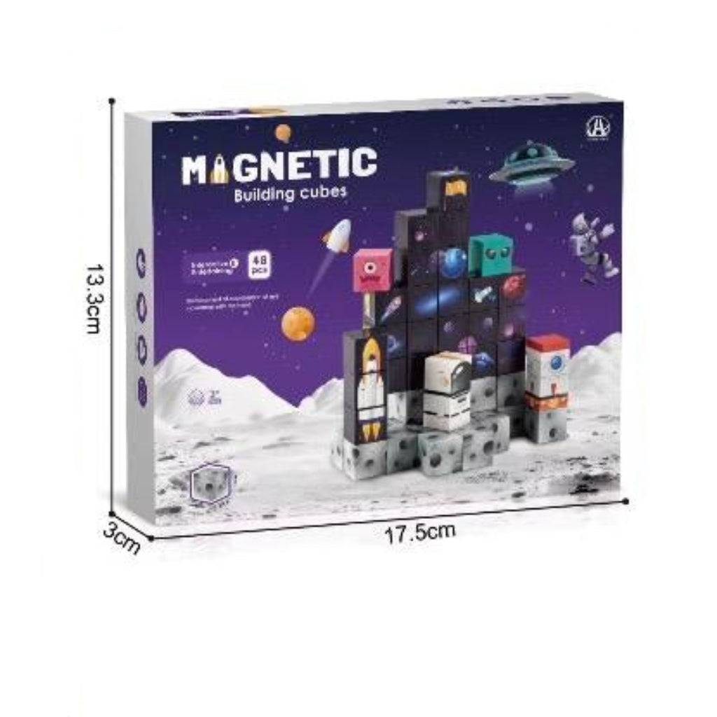 Space Rocket Magnetic Cube Blocks – DIY STEM Educational Aerospace Building Toy Set