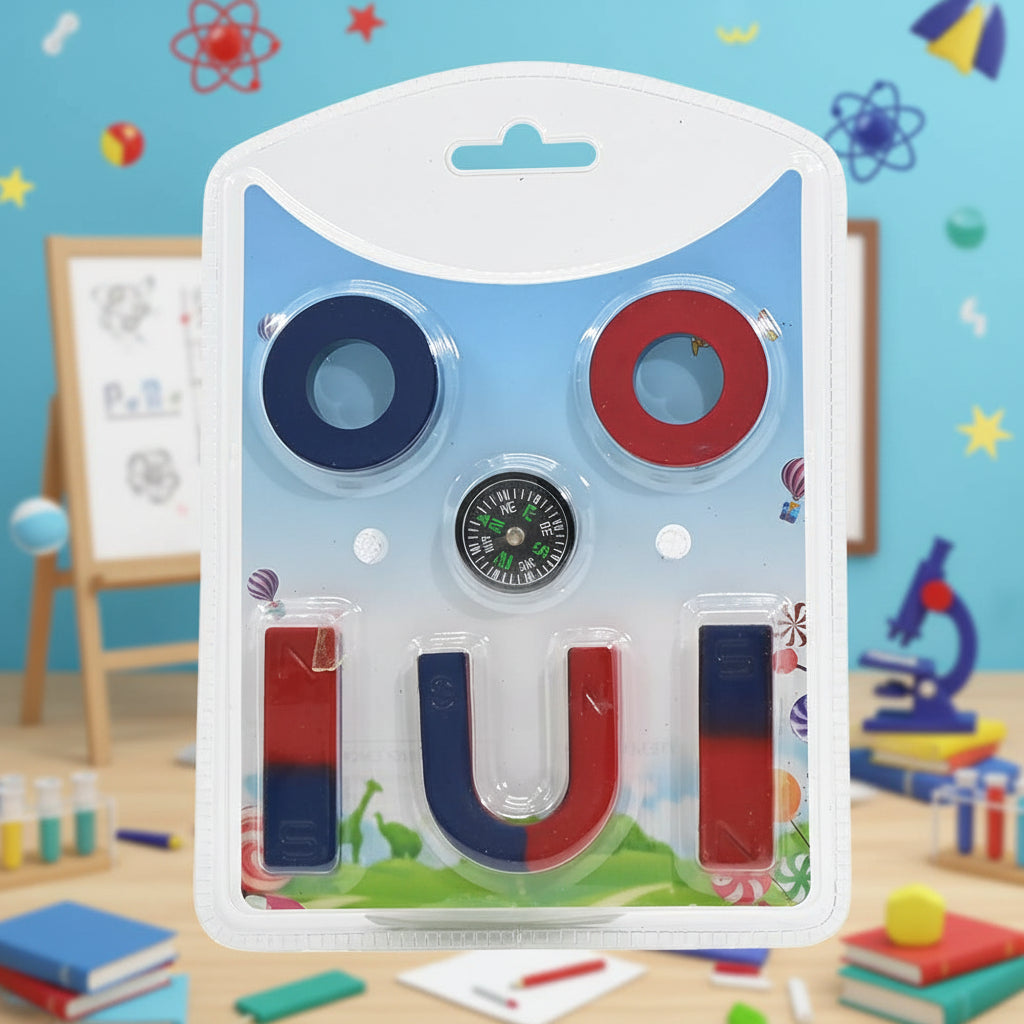 Kids Magnetic Science Learning Kit – Magnets & Compass Educational STEM Toy Set