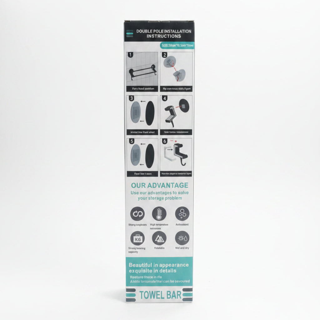 Towel Holder Rack – Wall Mounted Bathroom Towel Organizer