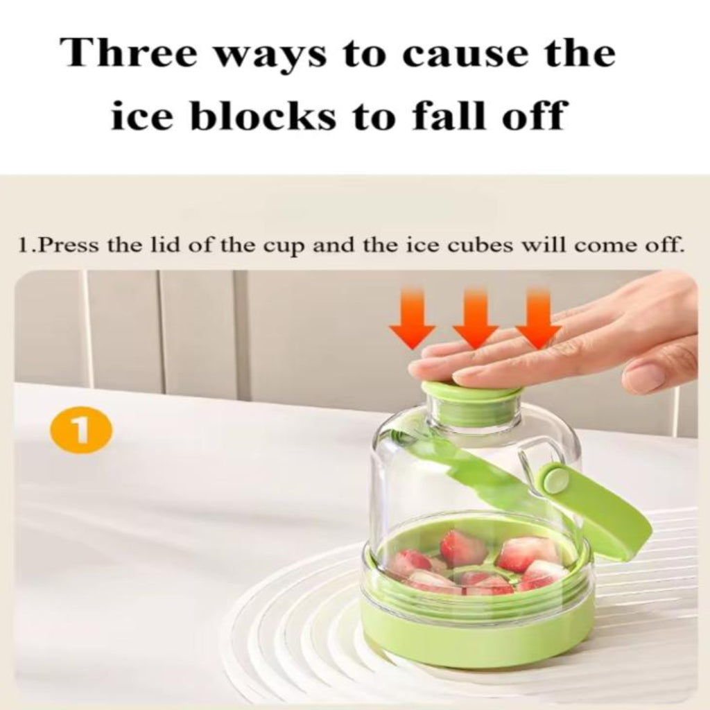 2-in-1 Ice Maker Cup – Portable Ice Tray & Water Bottle with One-Touch Ice Release