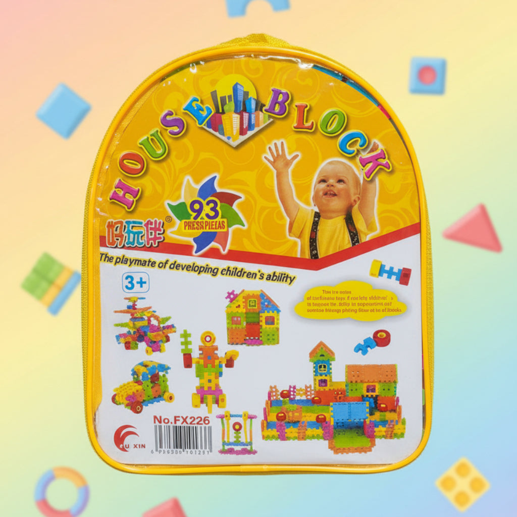 House Building Blocks Set – 93 PCS Educational Construction Toy for Kids