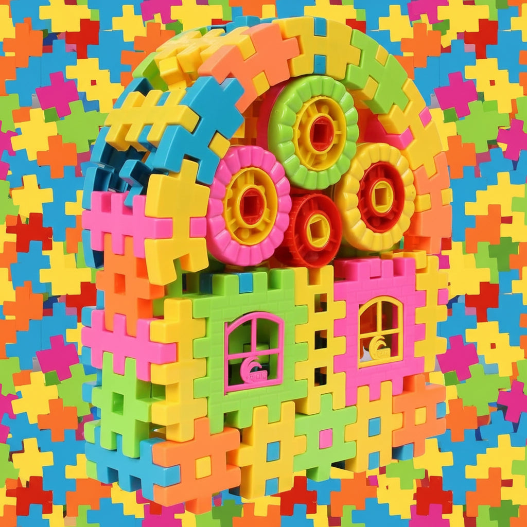 House Building Blocks Set – 93 PCS Educational Construction Toy for Kids