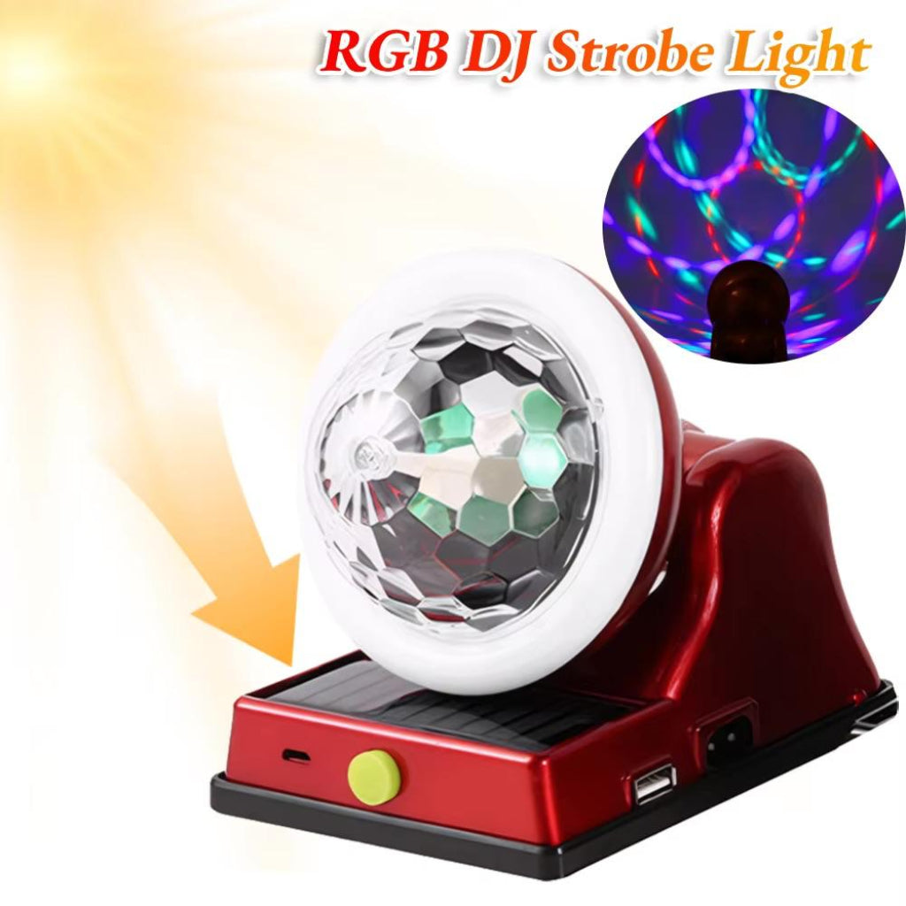 Solar Powered Emergency Light with Multi-Color LED Lighting