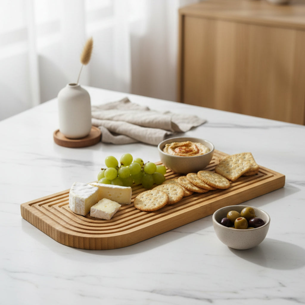 Wooden Cutting Board – Durable Kitchen Chopping Board for Fruits, Vegetables & Meat