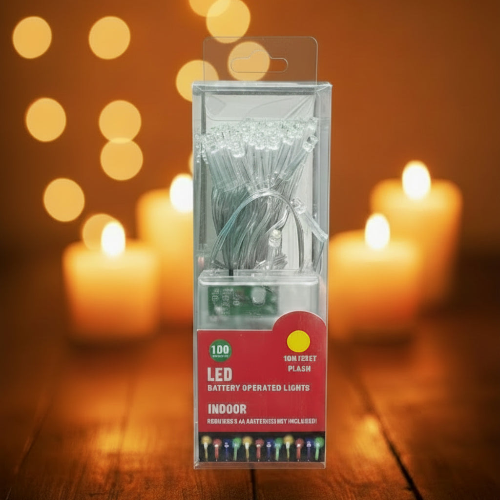 100 LED Warm Light String Lights 10M – Battery Operated Fairy Lights (Battery Not Included)