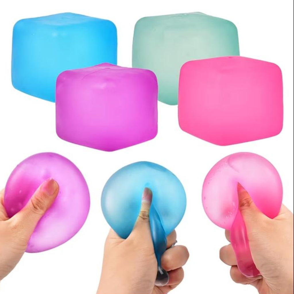 1pc Jelly Ice Cube Stress Relief Toy – Soft TPR Squeeze Cube, Fast Rebound Fidget Toy