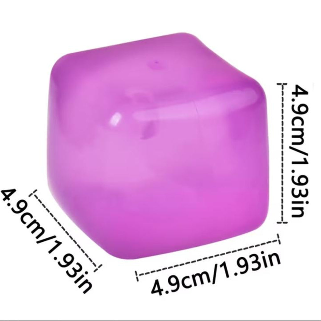 1PC Jelly Ice Cube Stress Relief Toy – Soft Squeeze Fidget Cube