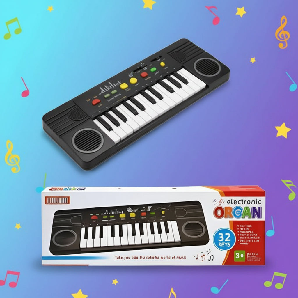 32-Key Kids Electronic Organ Keyboard with Microphone – Educational Musical Toy for Toddlers & Children