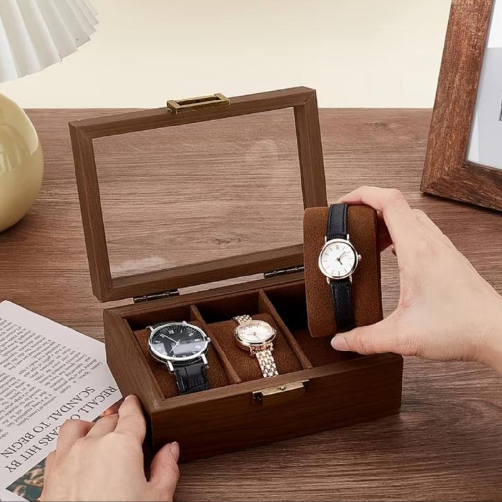 Watch Storage Box with Glass Window – Elegant Watch Display Case for Men