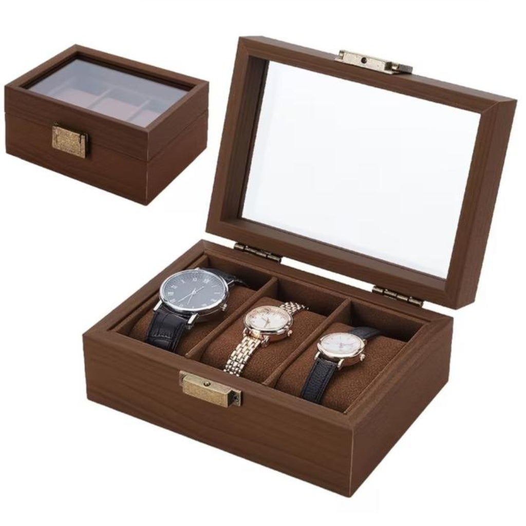 Watch Storage Box with Glass Window – Elegant Watch Display Case for Men