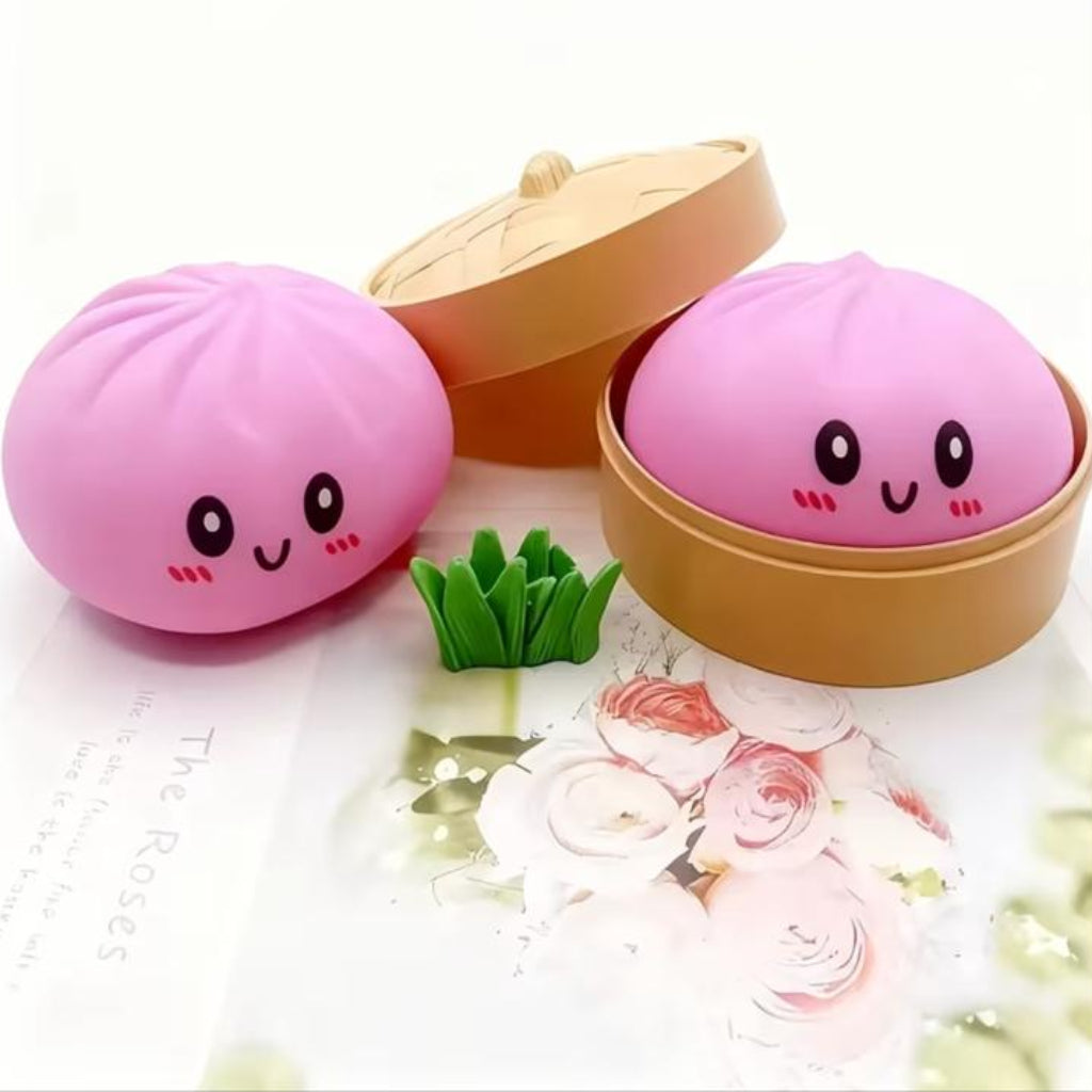 Cute Squishy Dumpling Sensory Toy – Soft Stress Relief Squeeze Toy