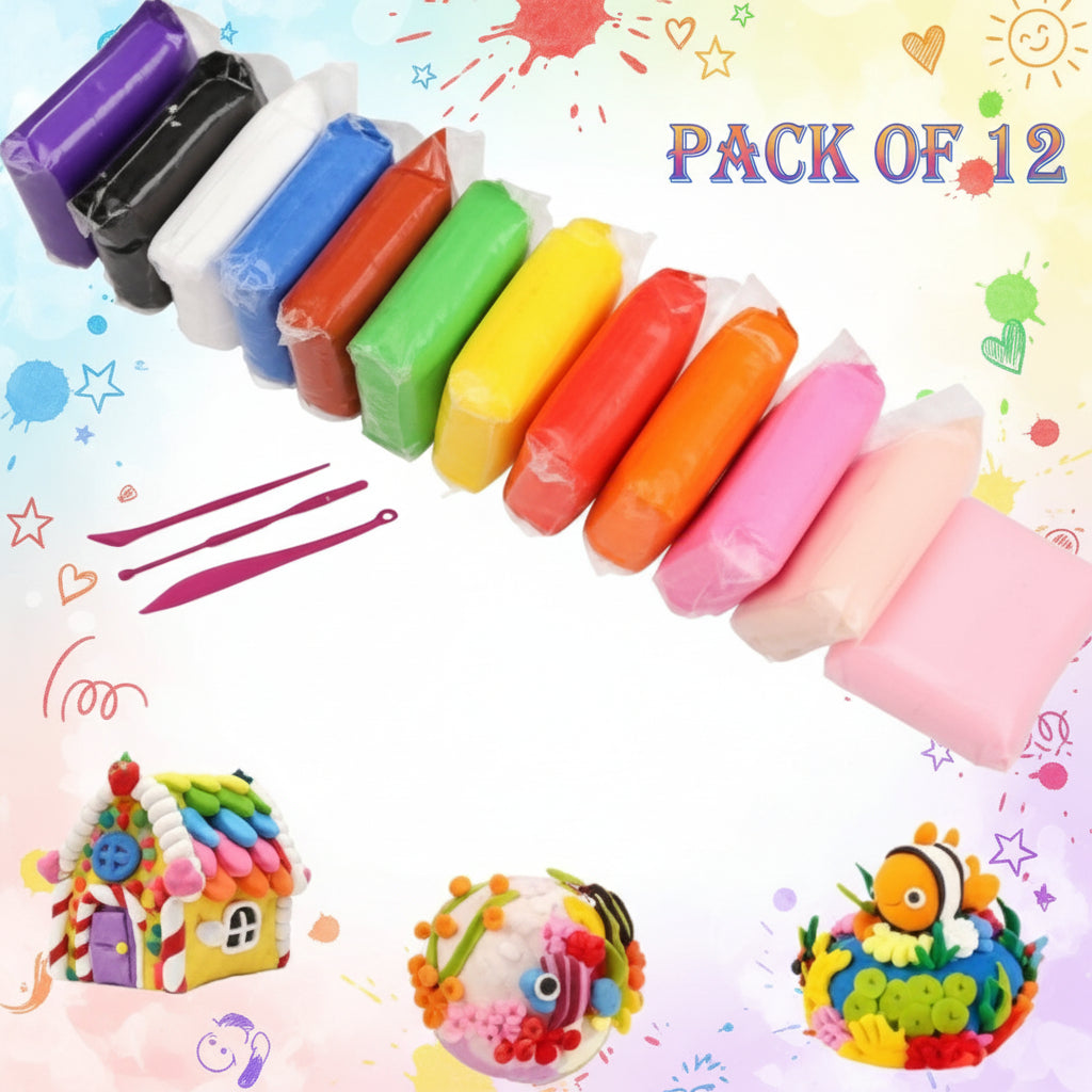 12 Colors Ultra-Light Modeling Clay Kit for Kids