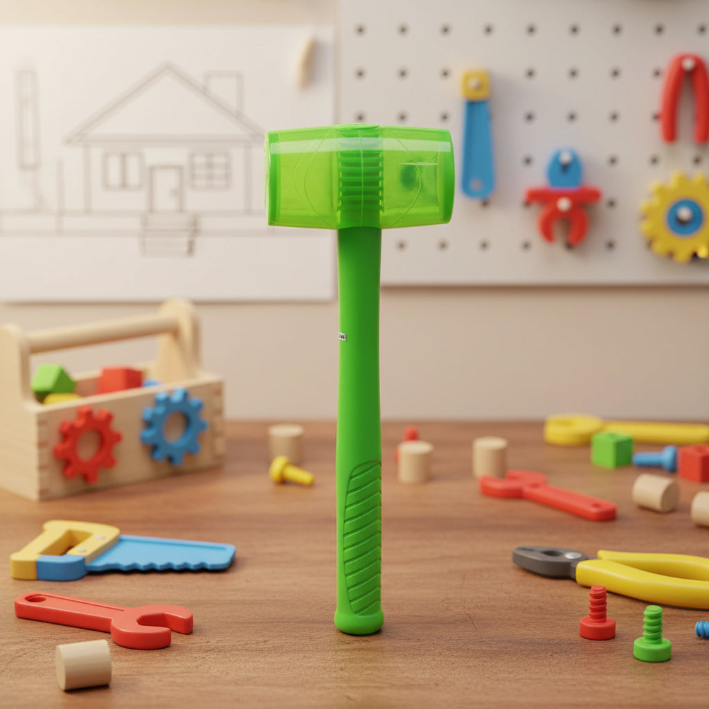 Plastic Handle Green Square Rubber Mallet Hammer