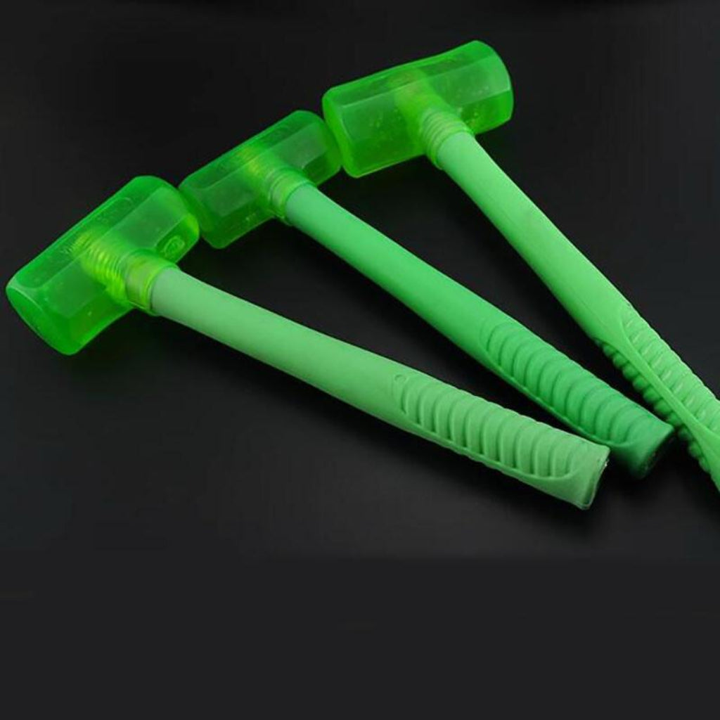 Plastic Handle Green Square Rubber Mallet Hammer