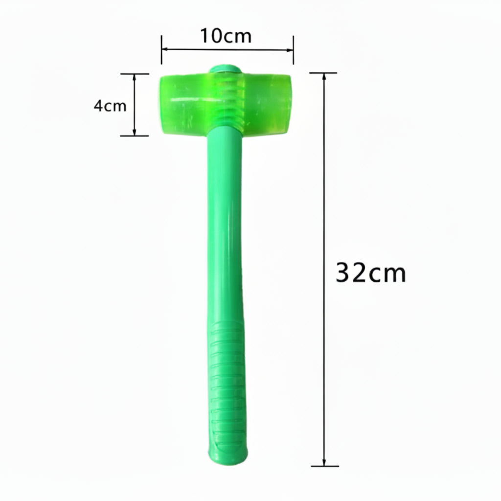 Plastic Handle Green Square Rubber Mallet Hammer