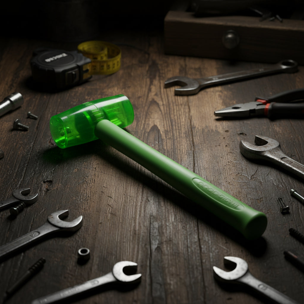 Plastic Handle Green Square Rubber Mallet Hammer