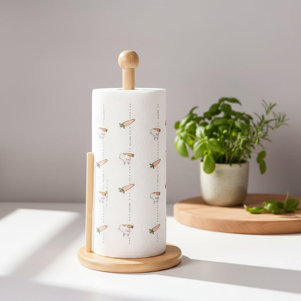Easy-to-Assemble Wooden Paper Towel Holder