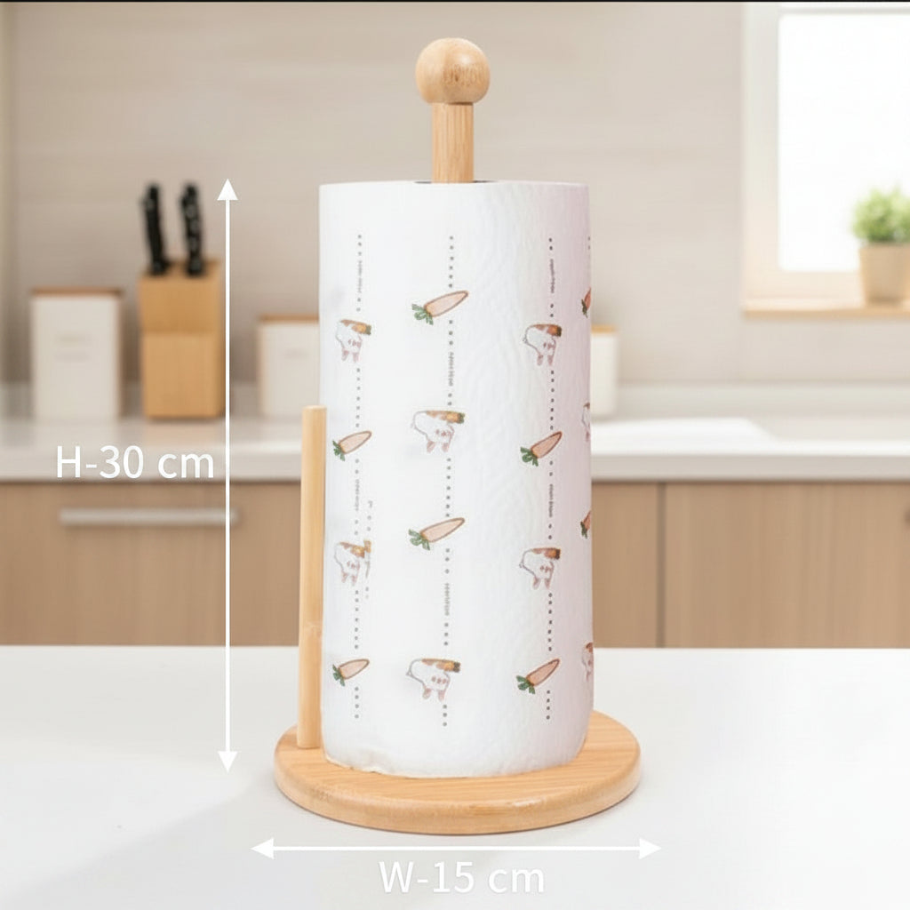 Easy-to-Assemble Wooden Paper Towel Holder