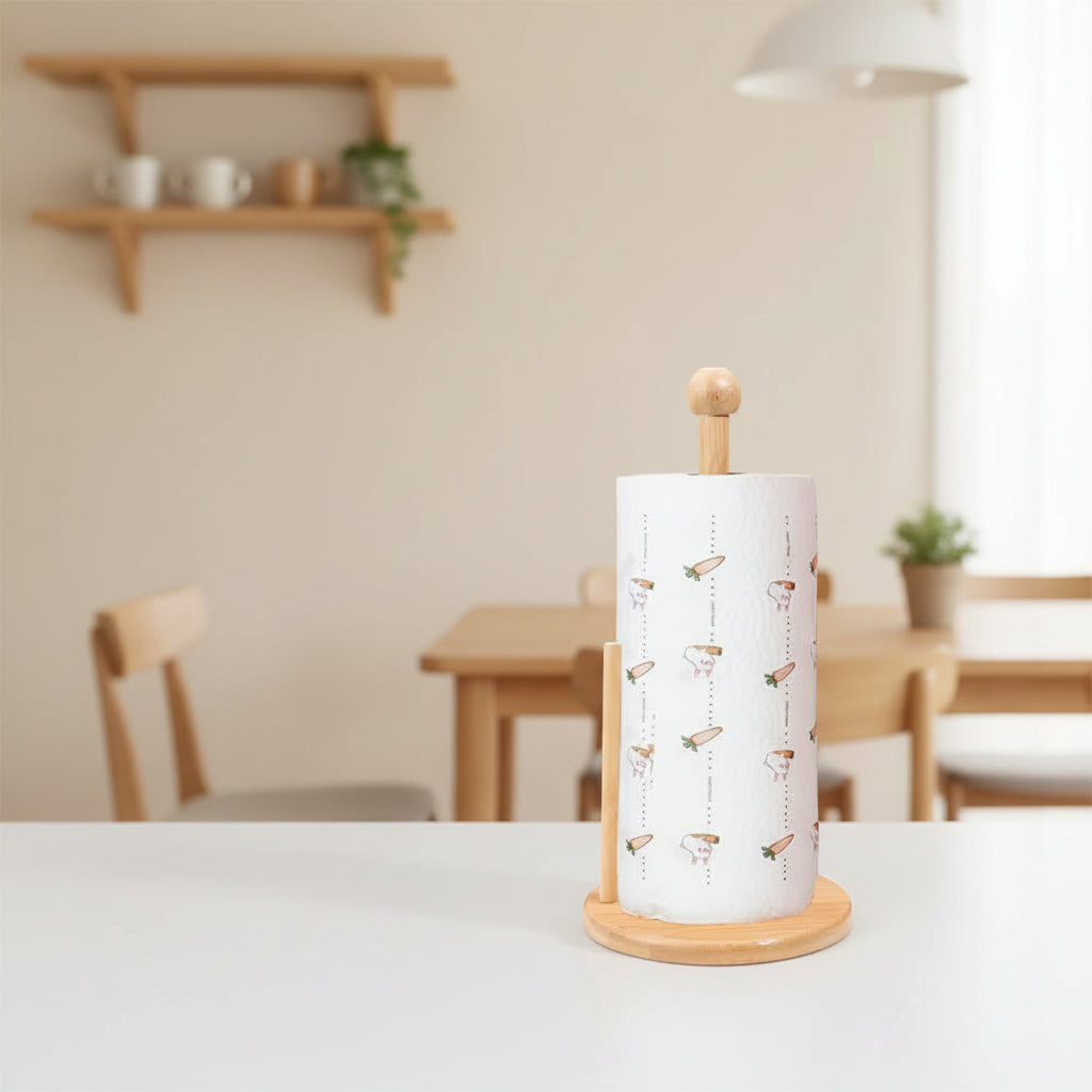 Easy-to-Assemble Wooden Paper Towel Holder