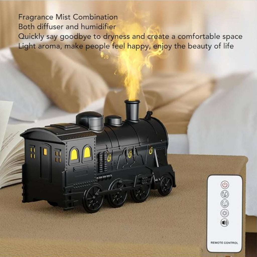 Train Aromatherapy Diffuser & Humidifier – Decorative Essential Oil Mist Maker for Home & Office
