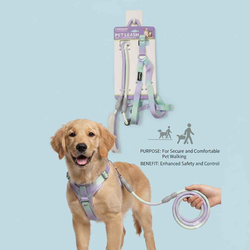 Gradient Pet Leash & Harness Set – Adjustable Walking Set for Dogs & Cats (1.2M)
