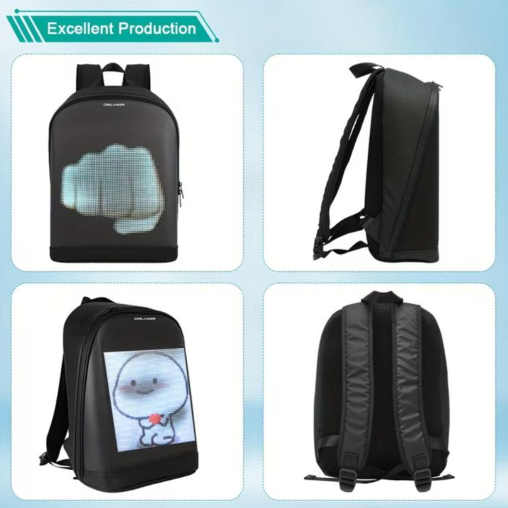 LED Display Smart Backpack – DIY Programmable LED Screen, Business Advertising & Motorcycle Travel Backpack