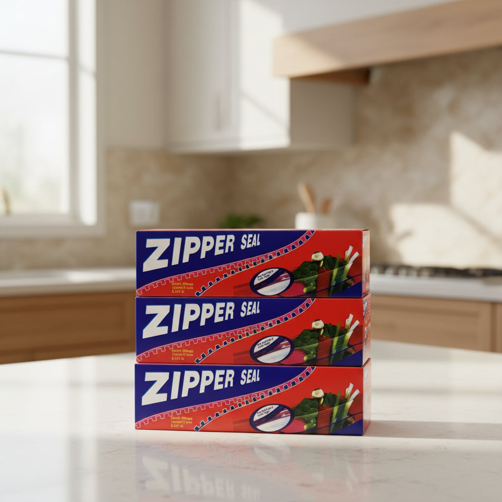 Clear Zipper Seal Storage Bags with Dispenser Box